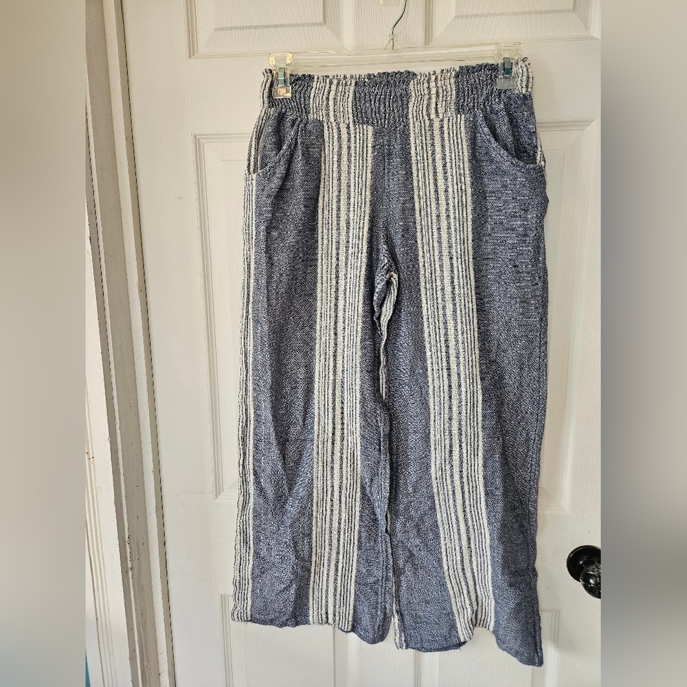 Abbeline Blue and White Wide Leg Pants